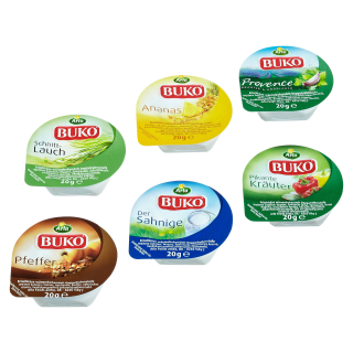 Buko Frischkäse sortiert - 48 x 20,g Karton