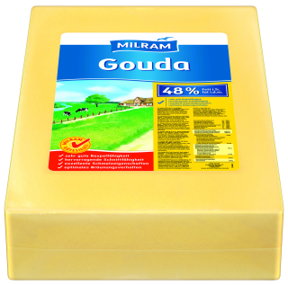 Milram Gouda Schnittkäse, 48 % Fett ca. 15 kg...