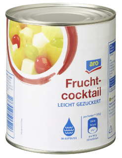 aro Fruchtcocktail Mix aus Ananas, Pfirsiche, Birnen,...