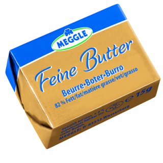 Meggle Feine Butter 82 % Fett, 100 Portionen à 15 g - 1,5 kg Karton