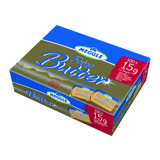Meggle Feine Butter 82 % Fett, 100 Portionen à 15 g - 1,5 kg Karton