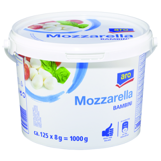 Aro Mozzarella Minikugeln 45% / 1kg