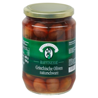 Hellriegel griechische Oliven natur Schwarz mit Stein 720ml