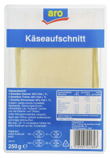 Aro Schnittkäsescheiben / Aufschnitt Mix 250g