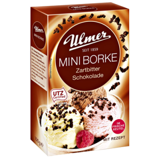 Ulmer Schokoladen Mini Borke, Zartbitterschokolade 50 % Kakao - 1 x 100 g Schachtel