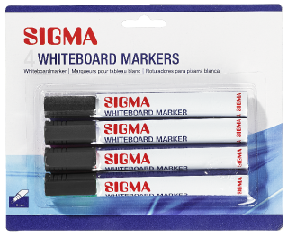 Sigma Whiteboardmarker Schwarz - 4 Stück