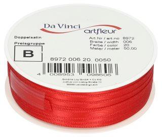 Artfleur Doppelsatin ROT 20 - 65 g Stück