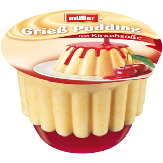 Müller Griesspudding mit 23 % Kirschsoße 2,3 % Fett - 1 x 450 g Becher