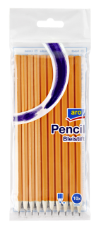 aro Bleistift mit Radiergummi HB 190 mm Orange - 10 Stück