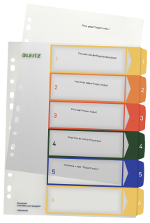 Leitz 1292 bedruckbares Register A4 überbreit 1-6