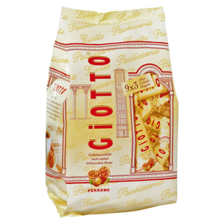 Giotto Mini Beutel gefüllte Haselnuss-Gebäckspezialität, feine Haselnuss-Magermilchcreme (45 %) 116 g Beutel