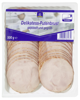 METRO Chef Delikatess Putenbrust geschnitten gegrillt gekühlt - 500 g Packung