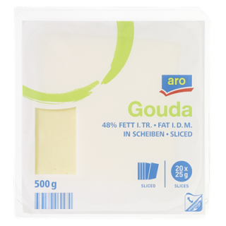 aro Gouda jung 48 % Fett in Tr., 10 x 10 cm Scheiben...