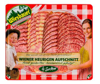Wiesbauer Heurigen Aufschnitt Schwein/Rind in Scheiben DE - 1 x 180 g Packung