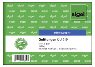 Sigel DIN A6 quer Quittungen QU 619