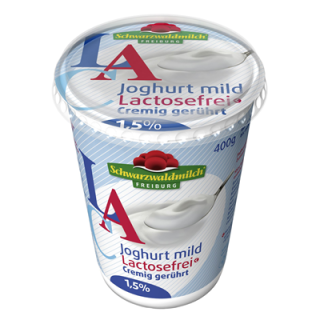 Schwarzwaldmilch Joghurt mild 1,5 % Fett lactosefrei - 1 x 400 g Becher