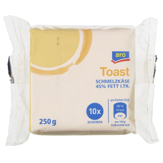 Aro Schmelzkäse Scheiben Toast 250 g