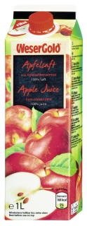 Wesergold Apfelsaft klar 1L / 8er Stiege