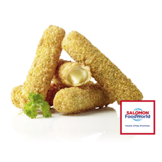 Salomon Breaded Mozzarella Sticks tiefgefroren, ca. 33 - 38 Stück ,vorgebacken,vegetarisch, Mozzarella Stangen in würziger Knusperpanade 1 kg Beutel