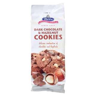 Merba Dark Chocolate Hazelnut Cookies - 200 g Packung