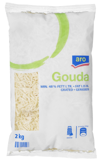 aro Gouda gerieben 48 % Fett i. Tr. - 2 kg Packung