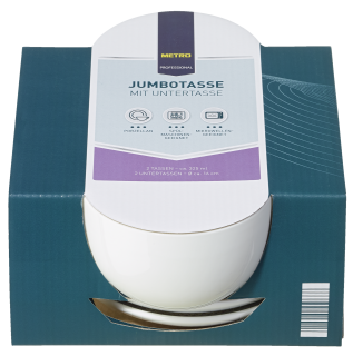 METRO Professional Jumbotasse mit Untertasse ca. 325 ml 4...