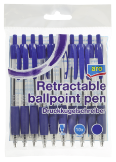 aro Druckkugelschreiber Blau 137 mm - 10 Stück
