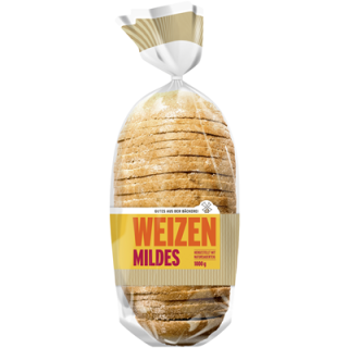 GAB Unser Mildes geschnitten, Weizenmischbrot mit 55 % Weizenmehl 1 kg Beutel