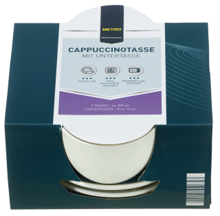 METRO Professional Cappuccinotasse mit Untertasse 200 ml...