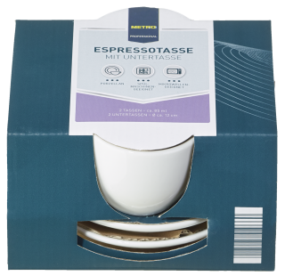 METRO Professional Espressotasse mit Untertasse ca. 85 ml...