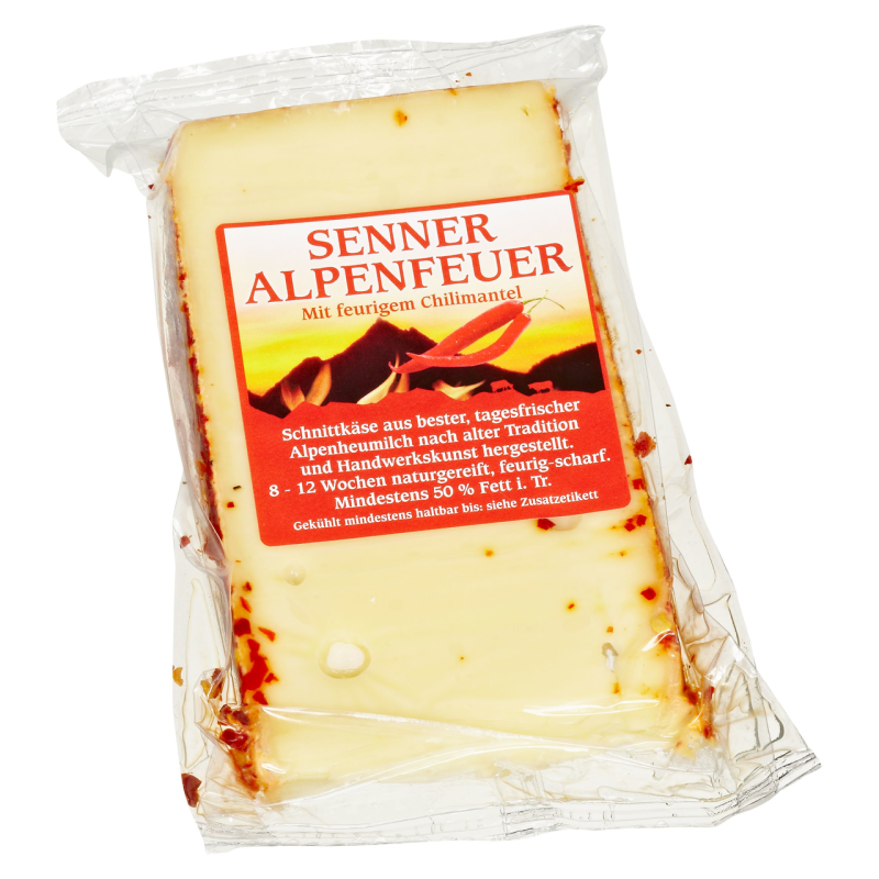Senner Fresh Senner Alpenfeuer mit feurigem Chilimantel Schnittkäse mind. 50 % Fet ...
