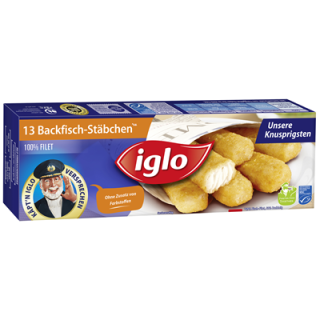 Iglo Backfischstäbchen 13 Stück á 28 g, aus Seelachs 364 g Packung