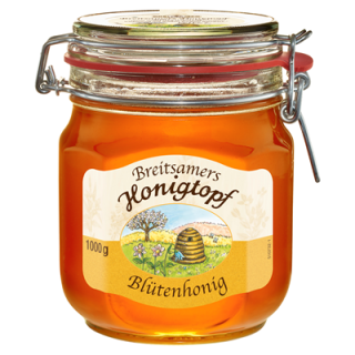 Breitsamer Honigtopf Blütenhonig flüssig - 1 x 1 kg Tiegel