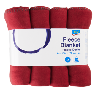 aro Fleece Decke gekettelt Rot 4 Stück - 1 Packung