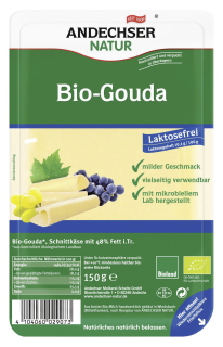 Andechser Natur Bio Gouda 48 % Fett i. Tr. Schnittkäse - 150 g Packung