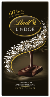 Lindt Lindor Tafel, 60 % Dunkle Schokolade - 100 g Tafel
