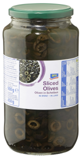 Aro Oliven geschwärzt ohne Stein in Scheiben 935ml