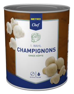 METRO Chef Champignon 1. Wahl ganze Köpfe - 3,10 kg Dose