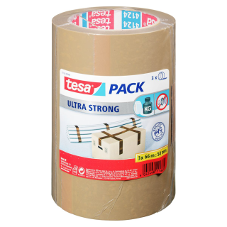 Tesa Packband 50 mm  x  66 m Braun - 3 Stück