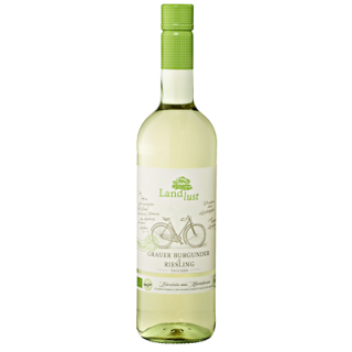 Landlust Bio Vegan Grauer Burgunder/Riesling QbA Weißwein trocken - 6 x 0,75 l Flaschen
