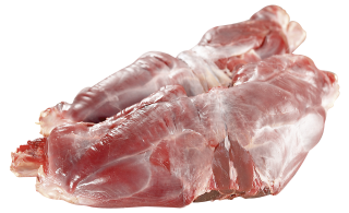Argentinische Hasenkeulen ungespickt, portioniert, Gastro-Zuschnitt, vak.-verpackt, tiefgefroren ca. 750 g Packung je kg