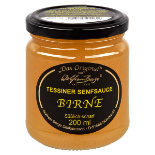 Wolfram Berge Tessiner Senfsauce Birne - 200 ml Glas
