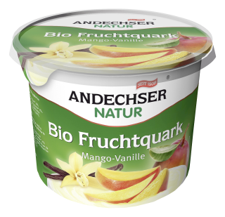 Andechser Bio-Fruchtquark Mango Vanille 20 % Fett im Milchanteil - 450 g Becher