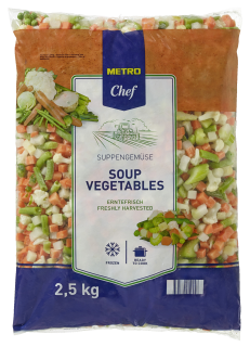 METRO Chef Suppengemüse tiefgefroren, 10 Portionen - 2,5 kg Beutel