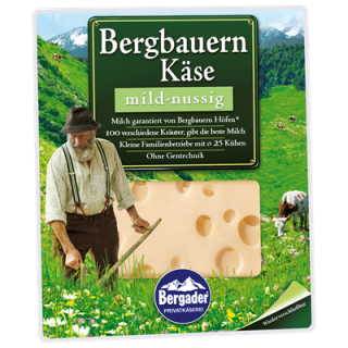 Bergader Bergbauern Käse Scheiben mild & nussig - 150 g Packung