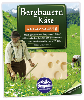 Bergader Bergbauern Käse Scheiben - 150 g Packung