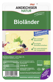 Andechser Natur Bio Bioländer 45 % Fett i. Tr. Schnittkäse - 150 g Packung