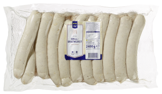 METRO Chef Bratwurst grob, 20 Stück à ca. 120 g - ca. 2,4 kg Packung