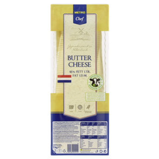 Metro Chef Butterkäse Scheiben 45 % Fett - 1 kg Packung