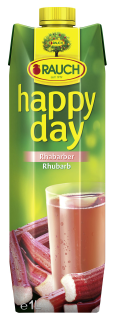 Happy Day Fruchtsaftgetränk Rhabarber 50 % Fruchtgehalt - 6 x 1,00 l Packungen